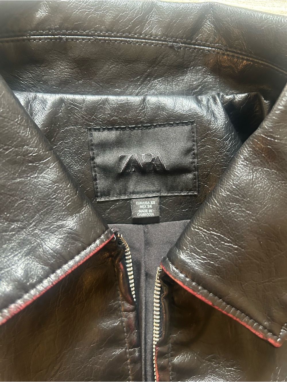 Zara Black Faux Leather Jacket - Picture 2 of 2